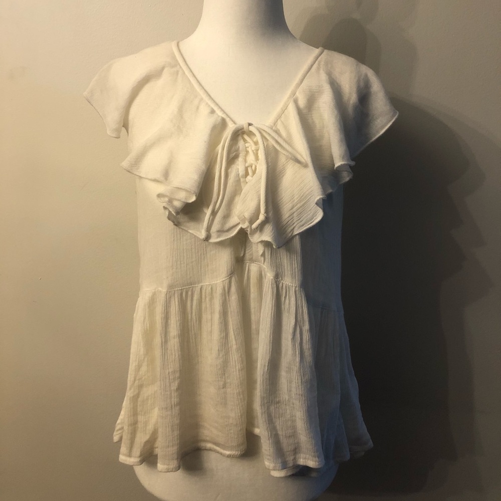 ABOUND White Ruffled Peasant Tank - Picture 2 of 6